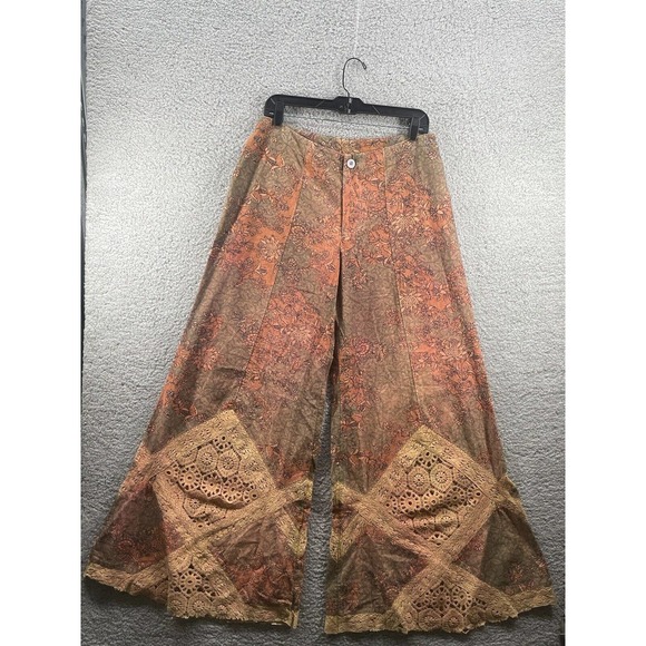 Free People Sweet Surrender Boho Billowy Wide Legged Flare Pants Size 8 $248 - Picture 2 of 9